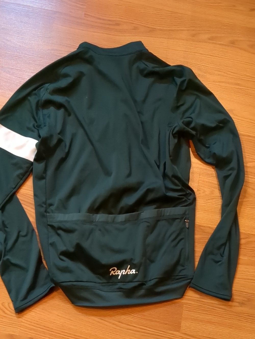 Rapha Men’s Core Long Sleeve Cycling Jersey Forest Green White Armband XL - Picture 7 of 10